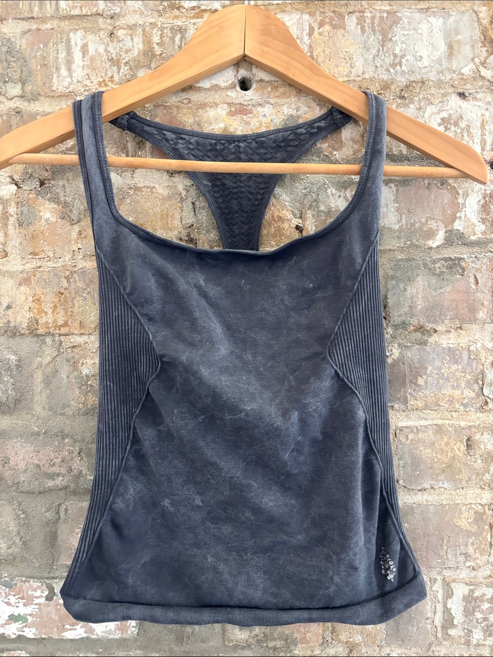 Free People Movement Washed Black Racerback Tank Top